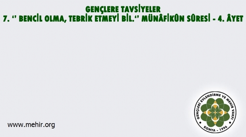 GENÇLERE TAVSİYELER..! 