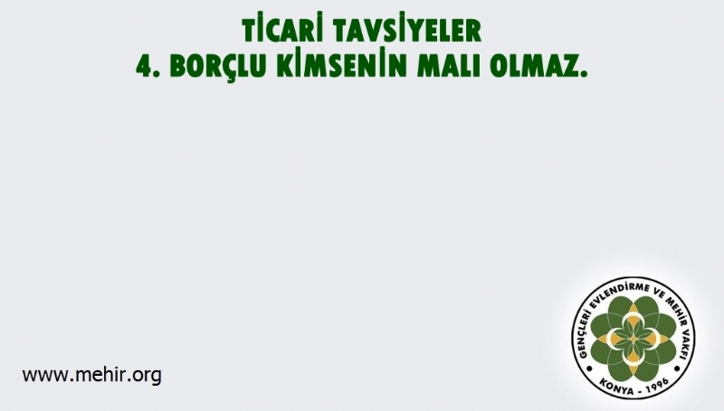 TİCARİ TAVSİYELER..! 