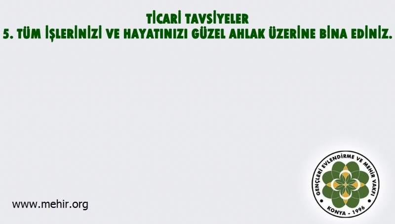 TİCARİ TAVSİYELER..! 