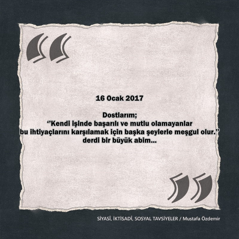 SİYASî, İKTİSADî VE SOSYAL TAVSİYELER...