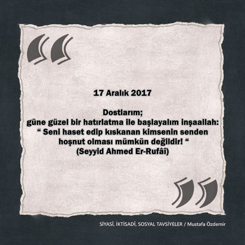 SİYASî, İKTİSADî VE SOSYAL TAVSİYELER...