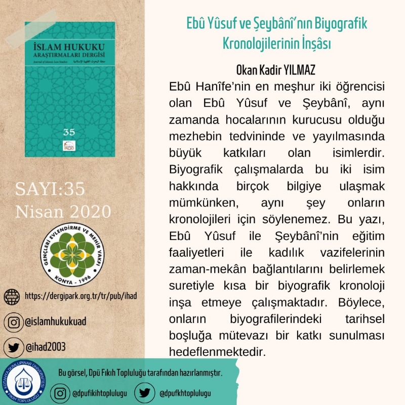 İSLAM HUKUKU ARAŞTIRMALARI DERGİSİ 35. SAYIDAN KESİTLER... 