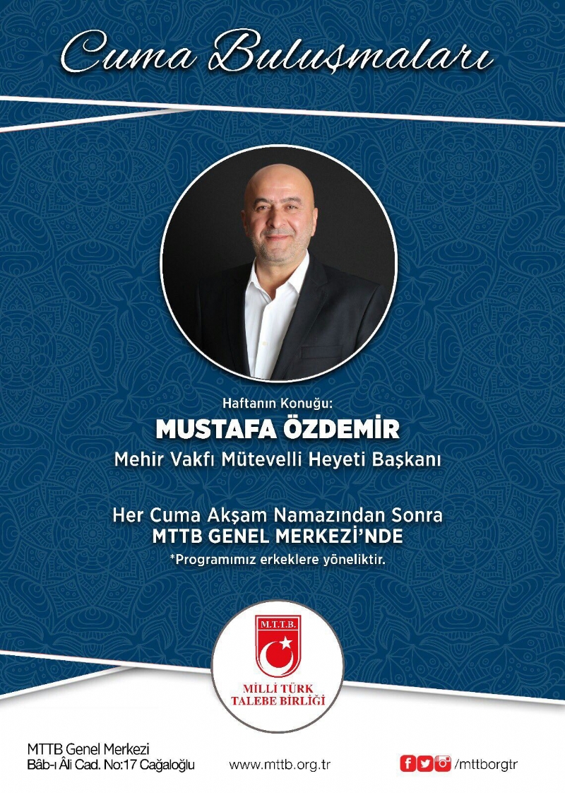 MÜTEVELLİ HEYET BAŞKANI´MIZIN  MTTB´DE VERECEĞİ KONFERANSA DAVETLİMİZSİNİZ. 