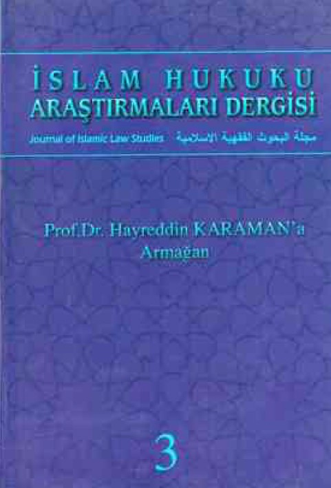 İslam Hukuku Araştırmaları Dergisi - Sayı 3
