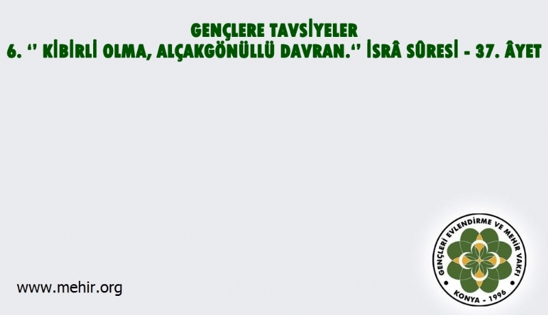 GENÇLERE TAVSİYELER..! 