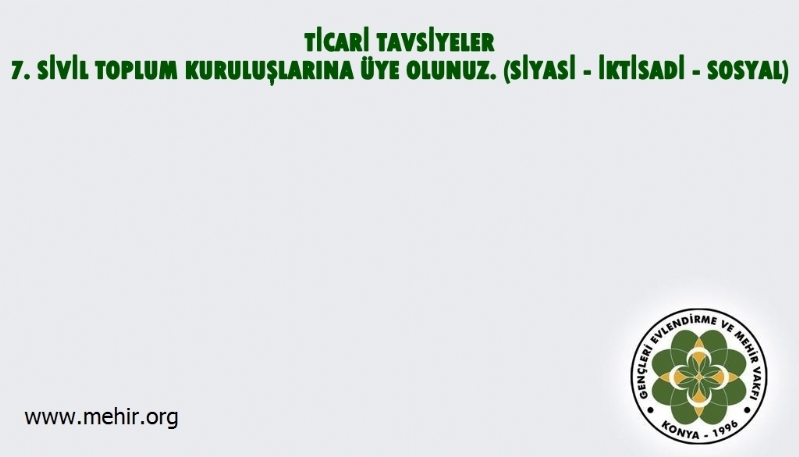 TİCARİ TAVSİYELER..! 