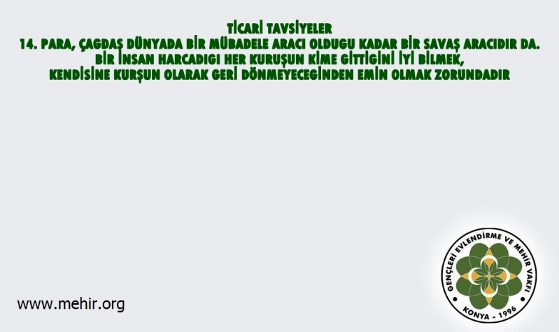 TİCARİ TAVSİYELER..! 