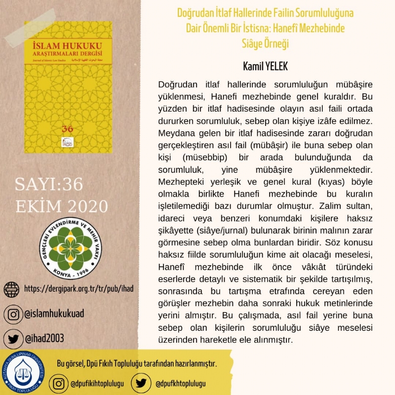 İSLAM HUKUKU ARAŞTIRMALARI DERGİSİ 36. SAYIDAN KESİTLER... 