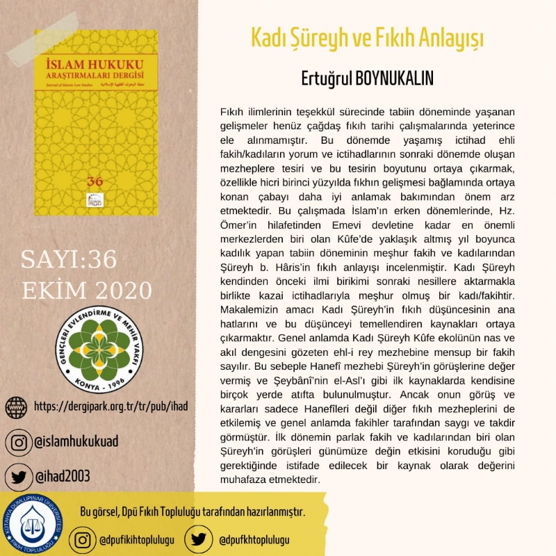 İSLAM HUKUKU ARAŞTIRMALARI DERGİSİ 36. SAYIDAN KESİTLER... 